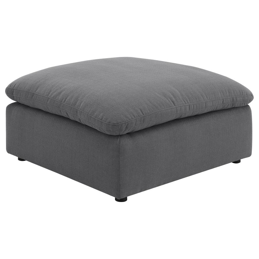 (image for) Hobson Square Upholstered Ottoman Charcoal - Click Image to Close