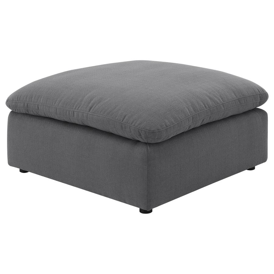 (image for) Hobson Square Upholstered Ottoman Charcoal