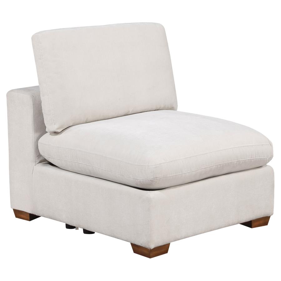 (image for) Lakeview Upholstered Armless Chair Ivory - Click Image to Close