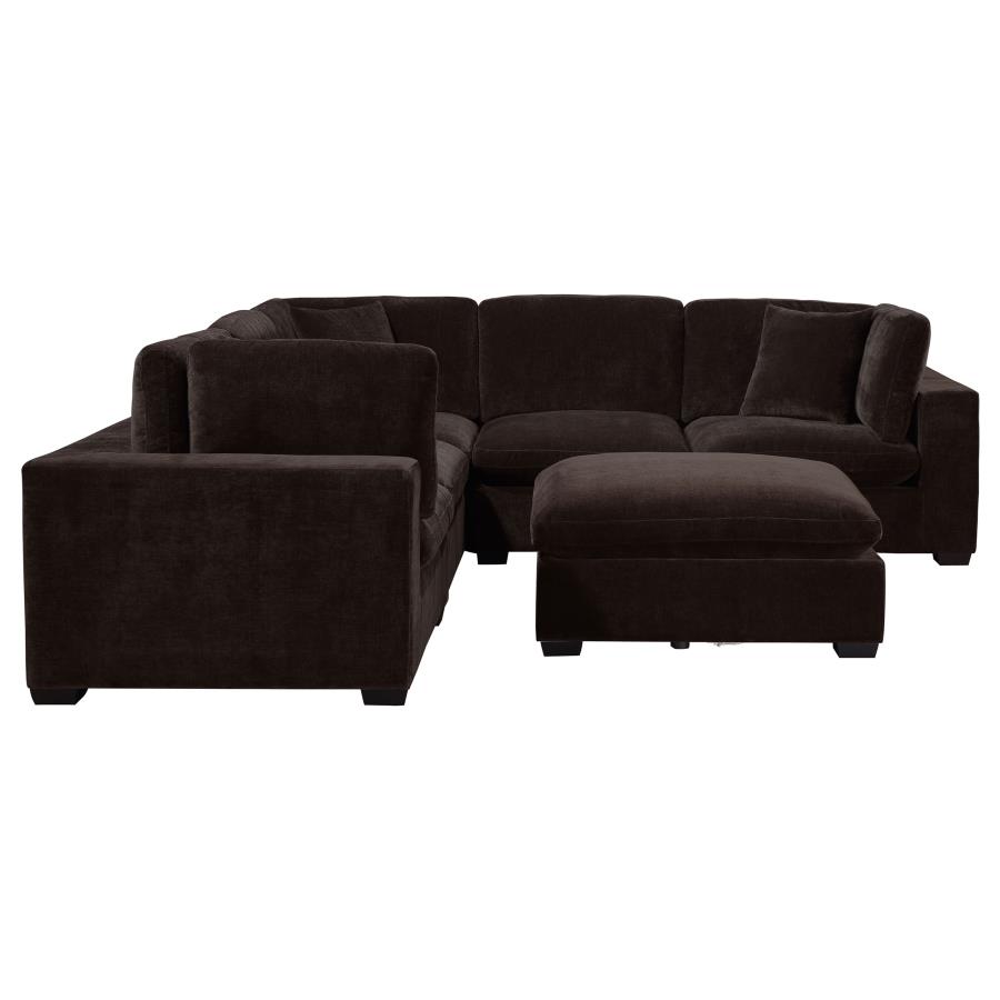 (image for) Lakeview 6-piece Upholstered Modular Sectional Chocolate