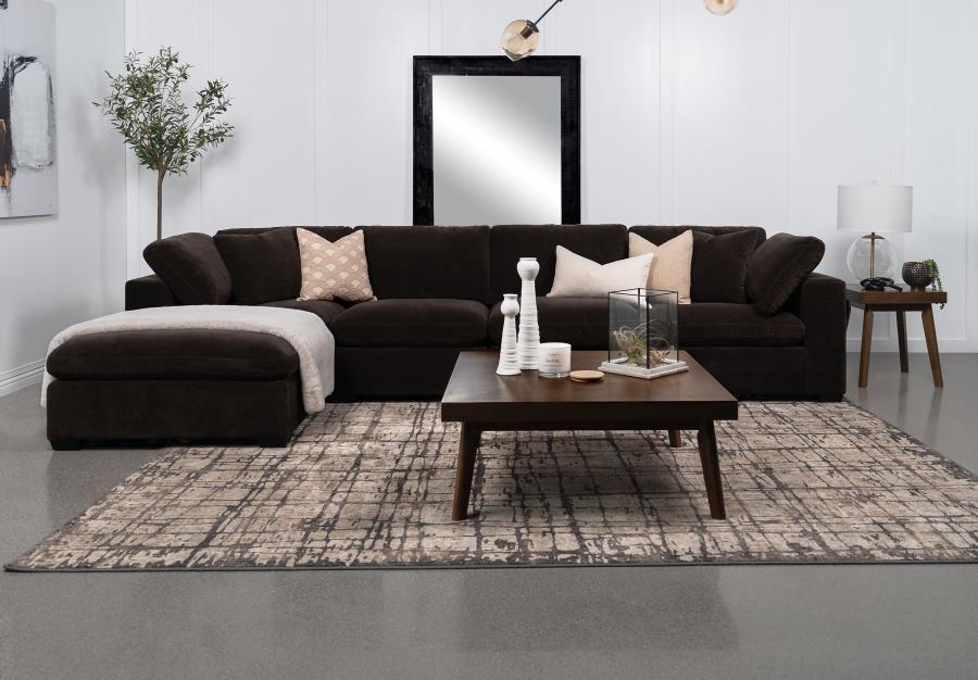 (image for) Lakeview 5-piece Upholstered Modular Sectional Chocolate - Click Image to Close