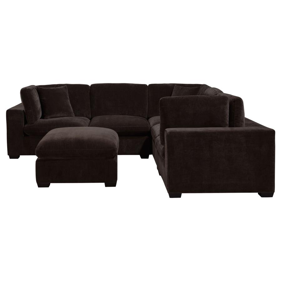 (image for) Lakeview 5-piece Upholstered Modular Sectional Chocolate