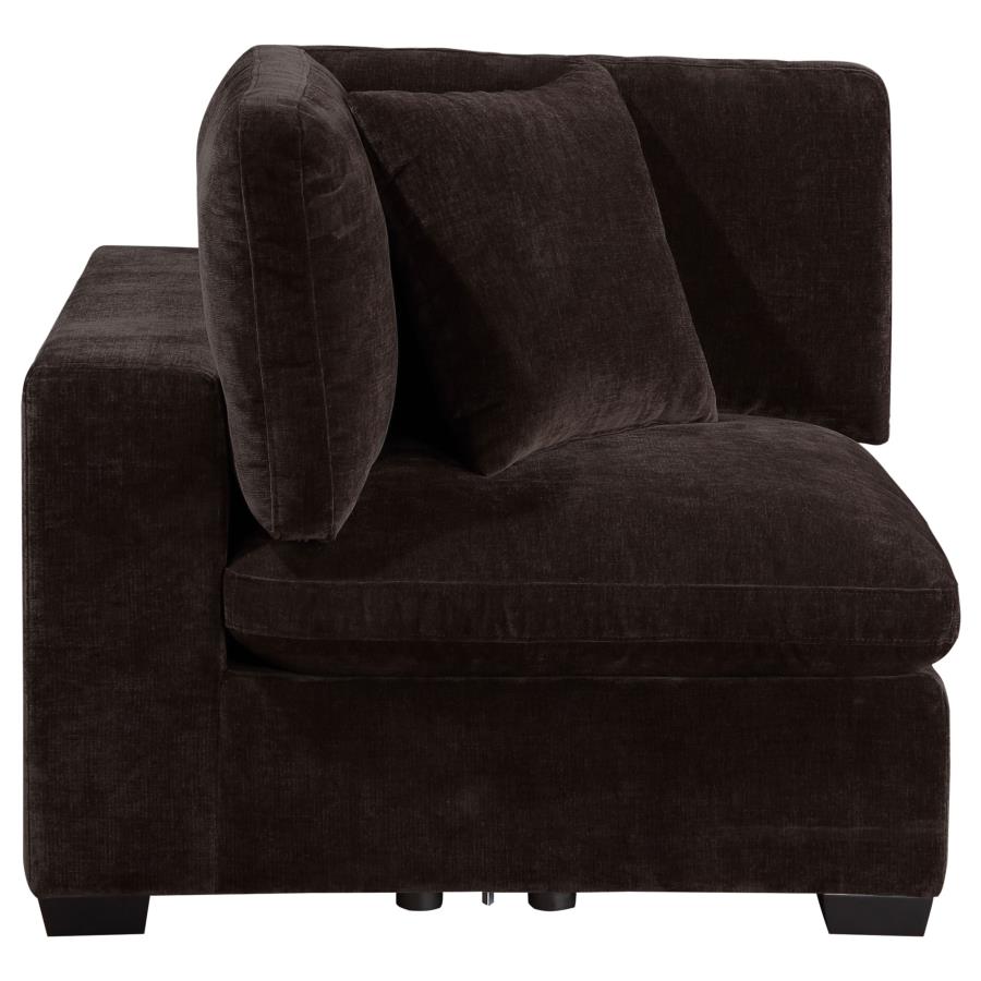 (image for) Lakeview Upholstered Corner Chair Dark Chocolate