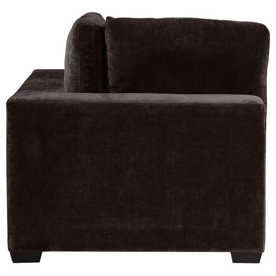 (image for) Lakeview Upholstered Corner Chair Dark Chocolate