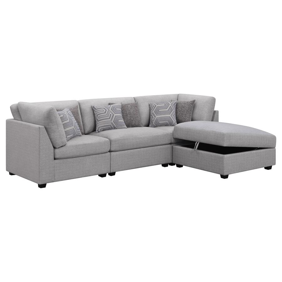 (image for) Cambria 4-piece Upholstered Modular Sectional Sofa Grey