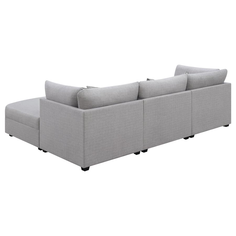 (image for) Cambria 4-piece Upholstered Modular Sectional Sofa Grey