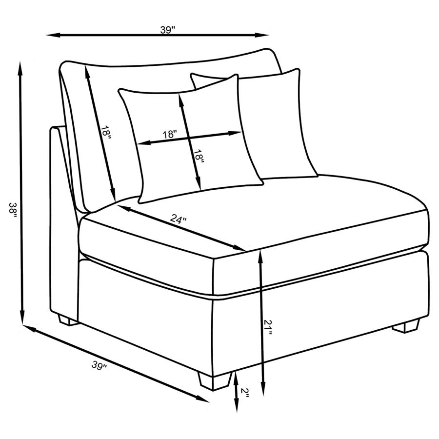 (image for) Cambria 4-piece Upholstered Modular Sectional Sofa Grey