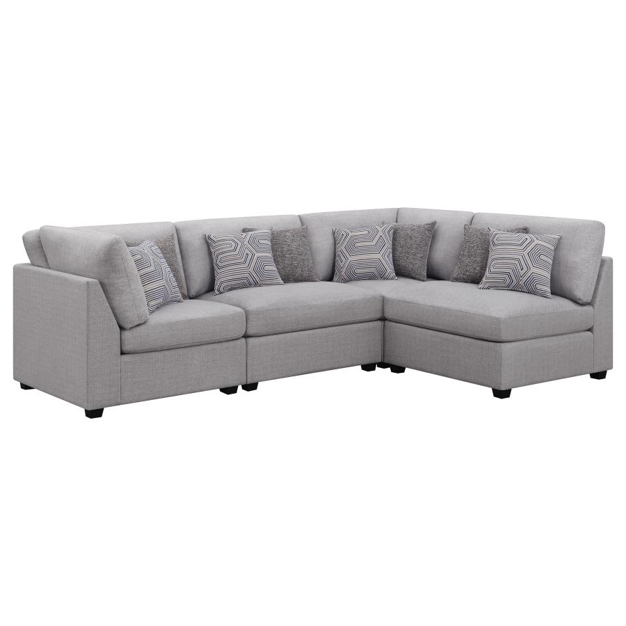 (image for) Cambria 4-piece Upholstered Modular Sectional Sofa Grey - Click Image to Close