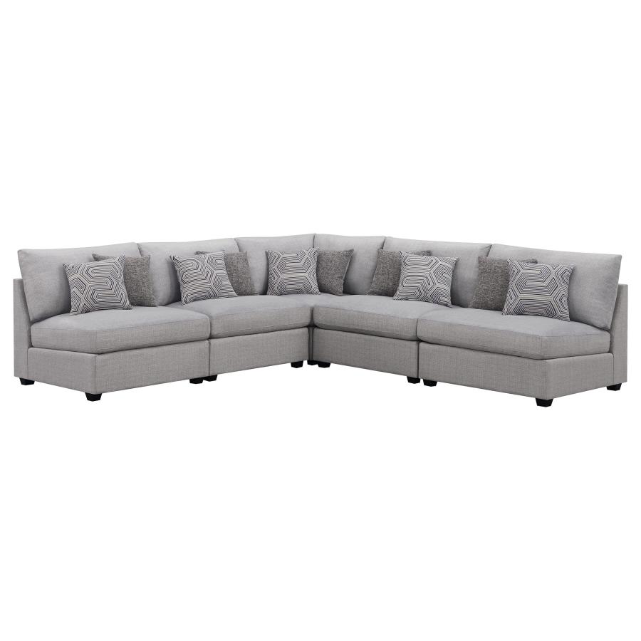 (image for) Cambria 5-piece Upholstered Modular Sectional Sofa Grey