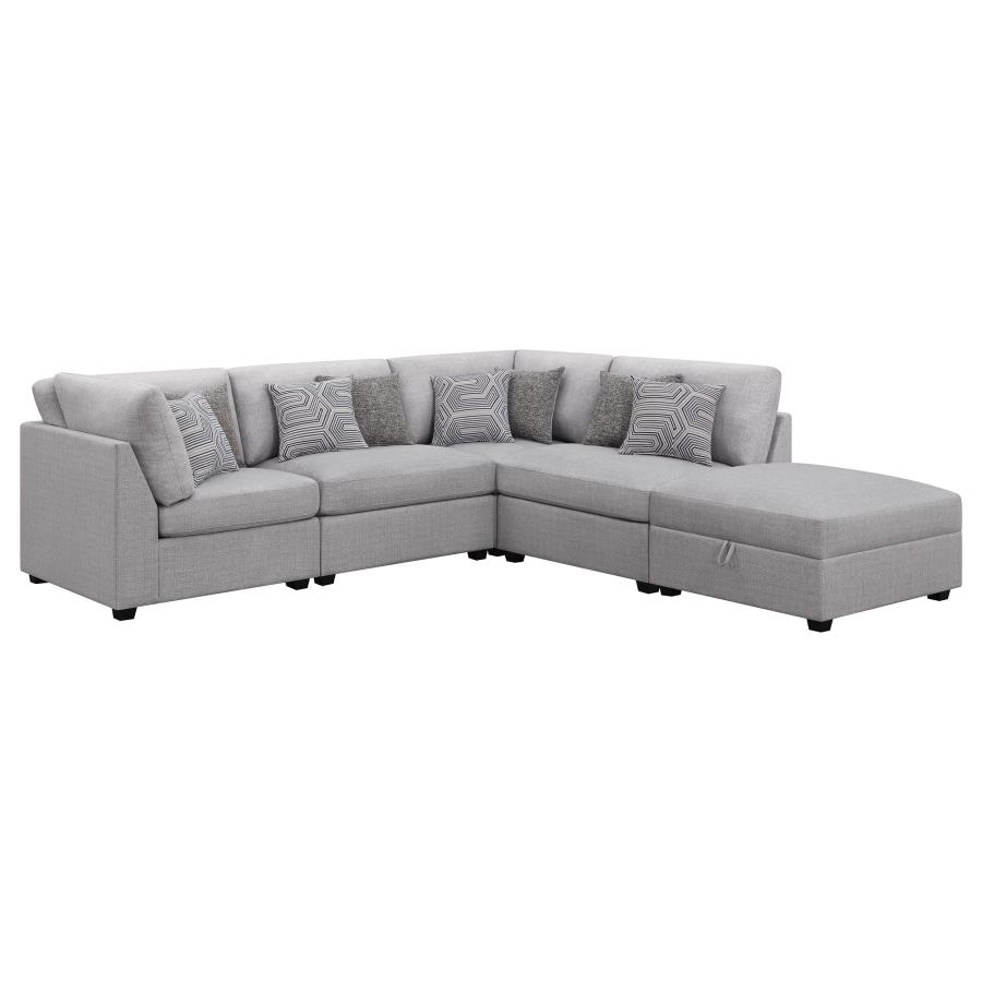 (image for) Cambria 5-piece Upholstered Modular Sectional Sofa Grey - Click Image to Close