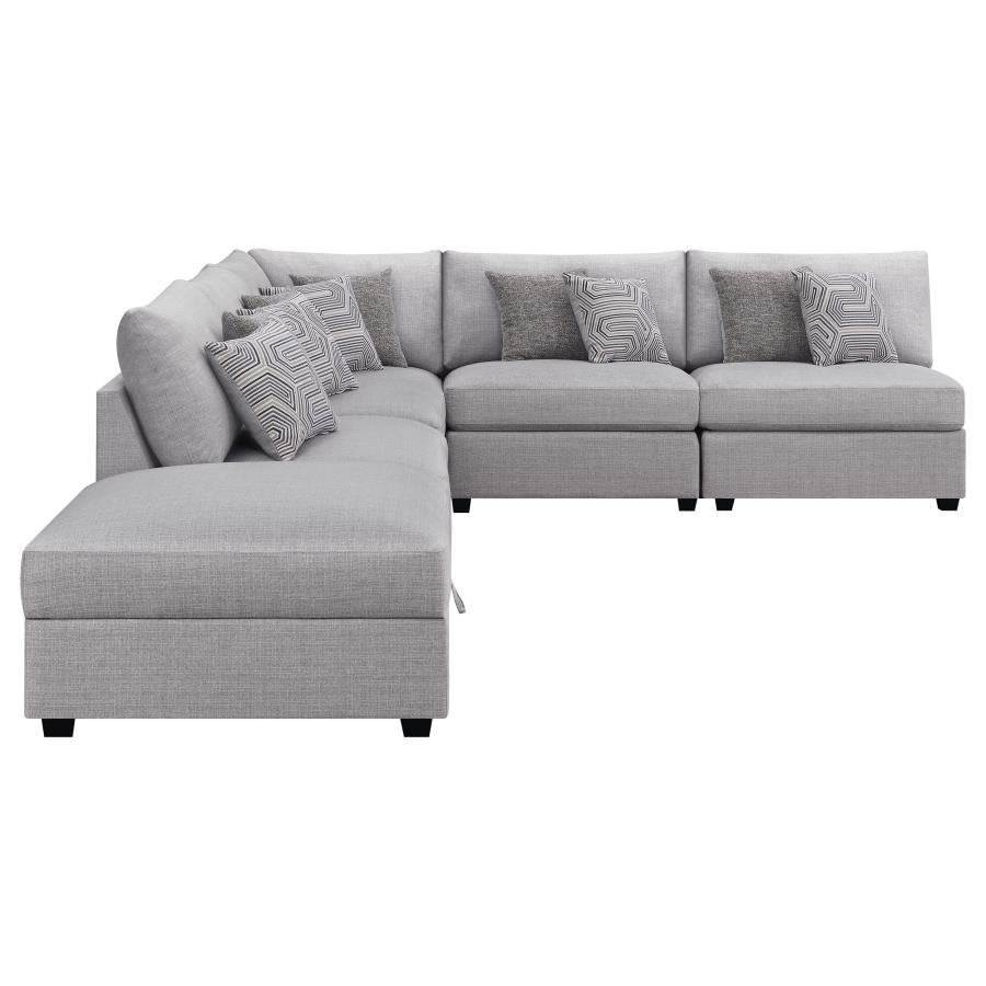 (image for) Cambria 6-piece Upholstered Modular Sectional Sofa Grey