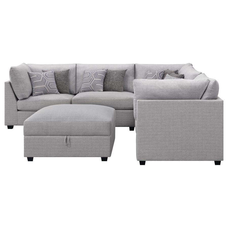 (image for) Cambria 6-piece Upholstered Modular Sectional Sofa Grey