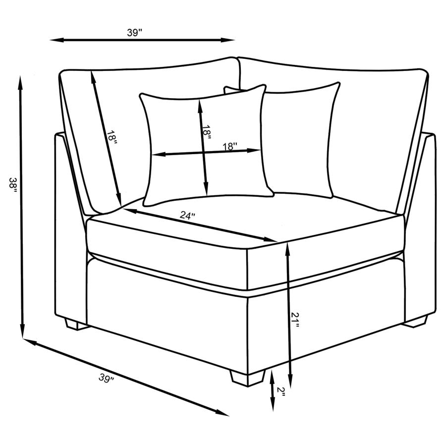 (image for) Cambria 6-piece Upholstered Modular Sectional Sofa Grey