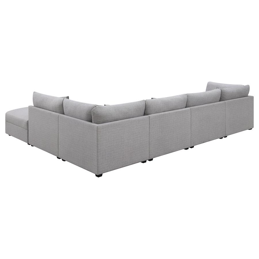 (image for) Cambria 6-piece Upholstered Modular Sectional Sofa Grey