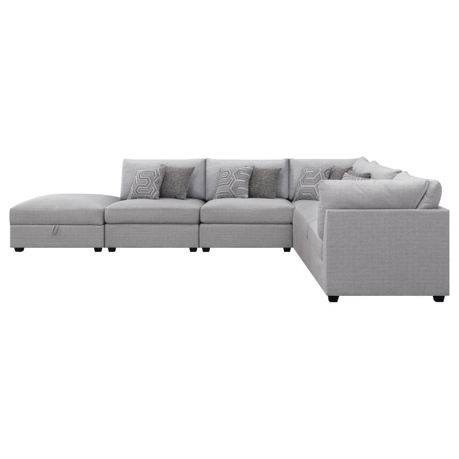 (image for) Cambria 6-piece Upholstered Modular Sectional Sofa Grey