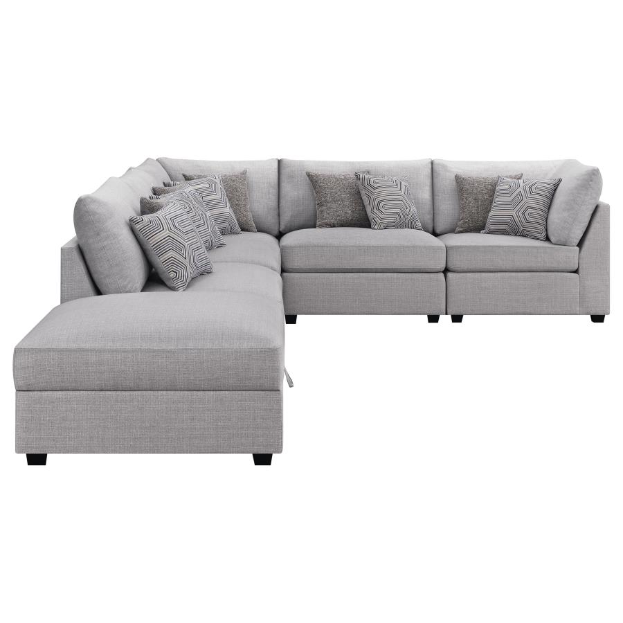 (image for) Cambria 6-piece Upholstered Modular Sectional Sofa Grey