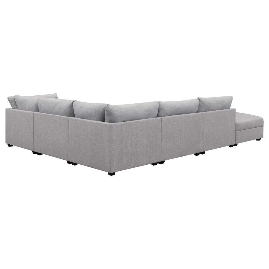 (image for) Cambria 6-piece Upholstered Modular Sectional Sofa Grey