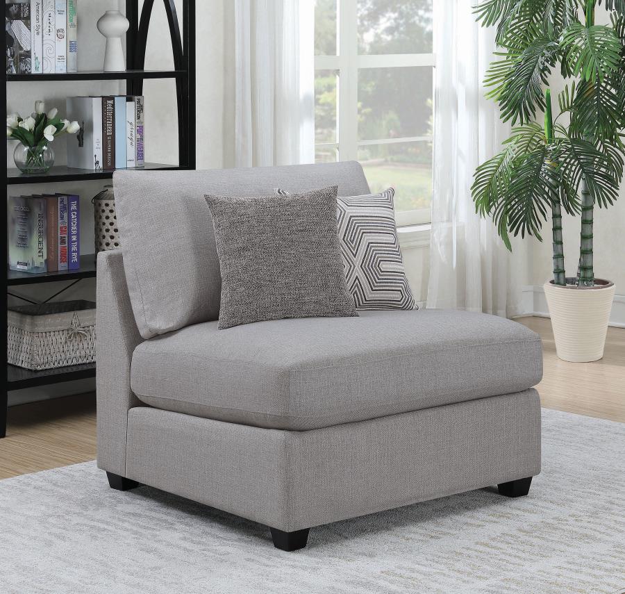 (image for) Cambria Upholstered Armless Chair Grey