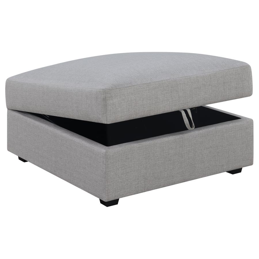 (image for) Cambria Square Upholstered Storage Ottoman Grey