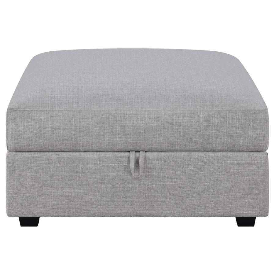 (image for) Cambria Square Upholstered Storage Ottoman Grey