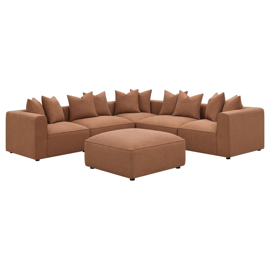 (image for) Jennifer Square Upholstered Ottoman Terracotta