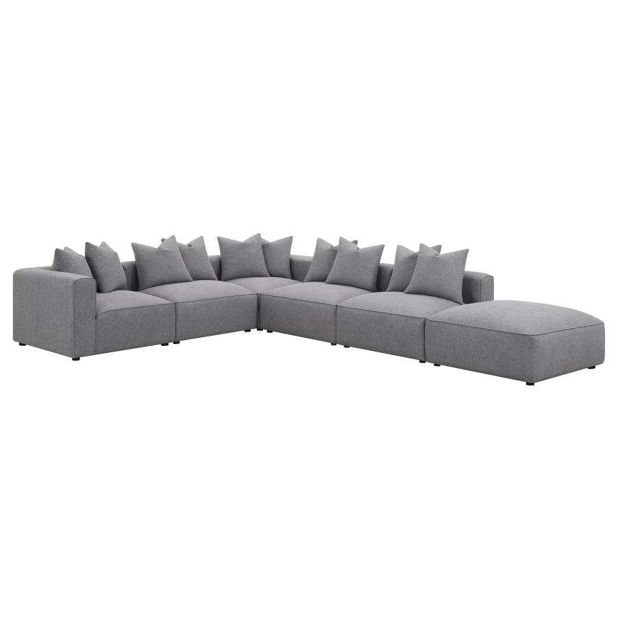 (image for) Jennifer 6-piece Upholstered Modular Sectional Grey