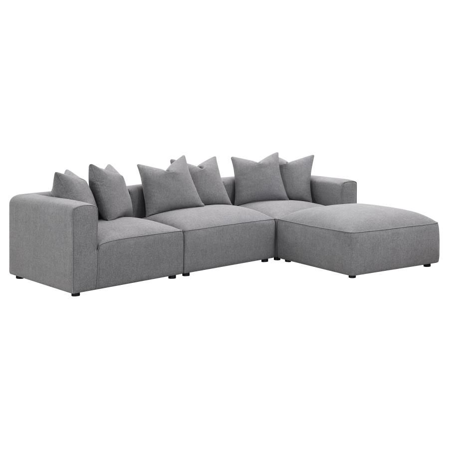 (image for) Jennifer Square Upholstered Ottoman Grey