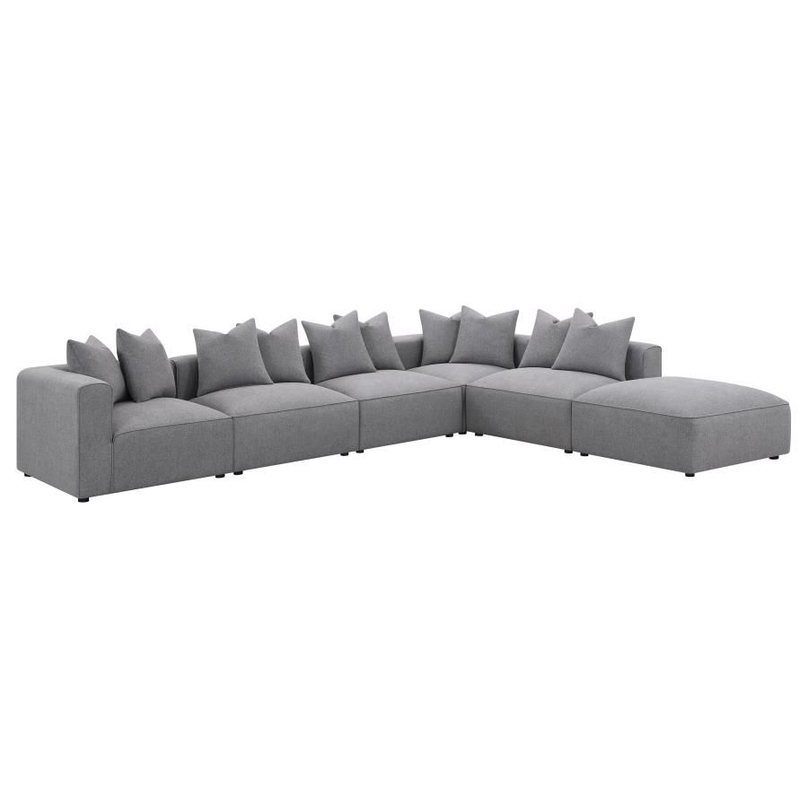 (image for) Jennifer Square Upholstered Ottoman Grey