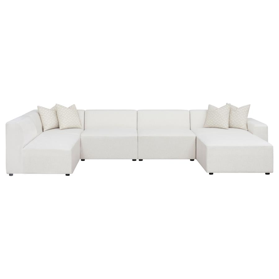 (image for) Freddie 6-piece Upholstered Modular Sectional Sofa Pearl - Click Image to Close