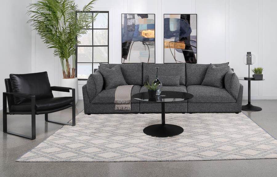 (image for) Sasha 3-Piece Upholstered Sofa Barely Black