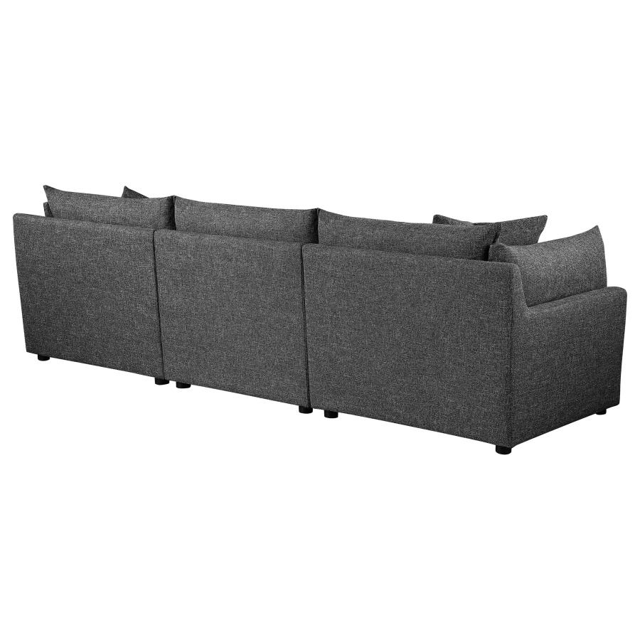 (image for) Sasha 3-Piece Upholstered Sofa Barely Black