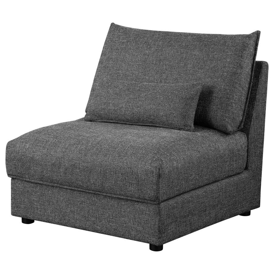 (image for) Sasha Upholstered Armless Chair Barely Black