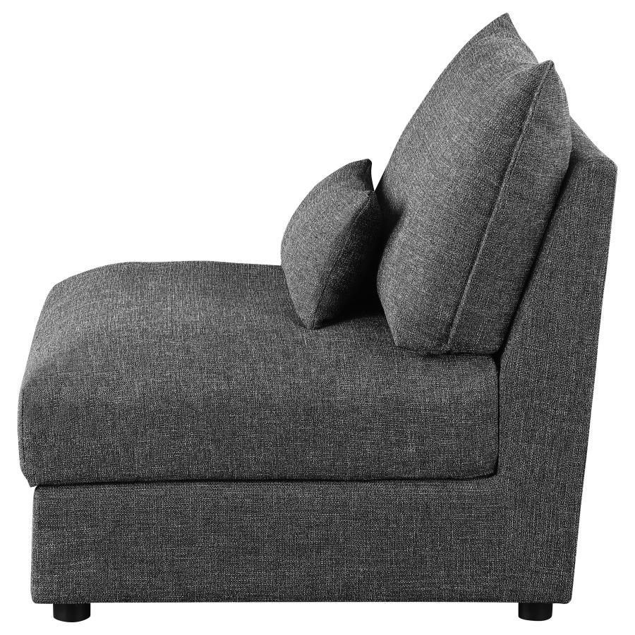 (image for) Sasha Upholstered Armless Chair Barely Black