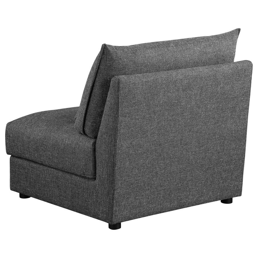 (image for) Sasha Upholstered Armless Chair Barely Black