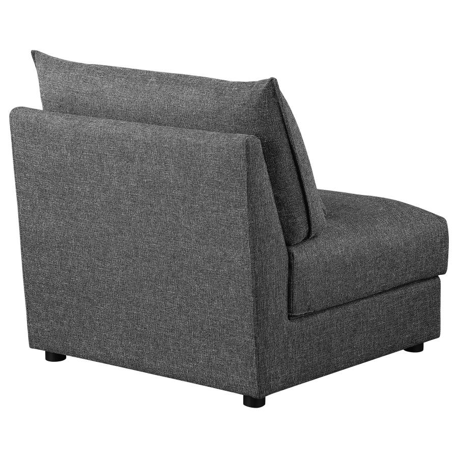 (image for) Sasha Upholstered Armless Chair Barely Black