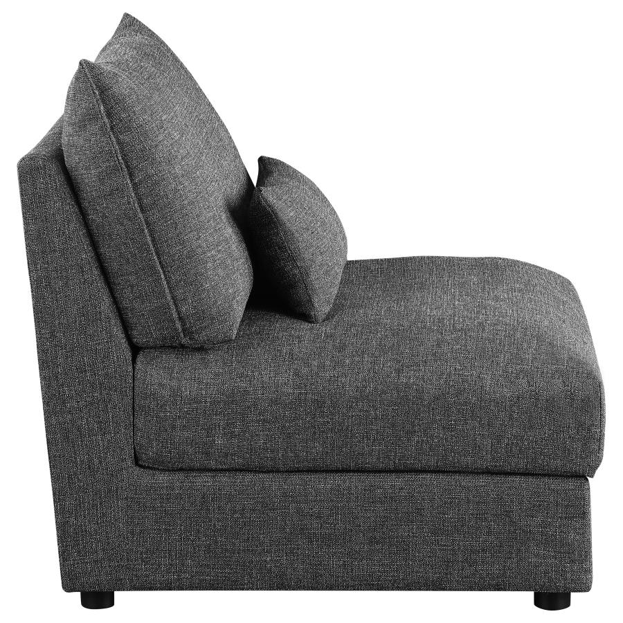 (image for) Sasha Upholstered Armless Chair Barely Black