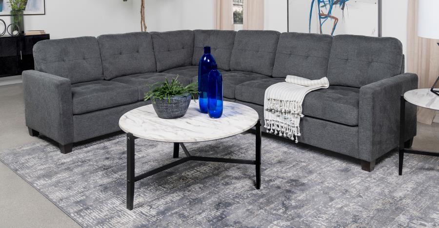 (image for) Georgina 4-piece Upholstered Modular Sectional Steel Grey