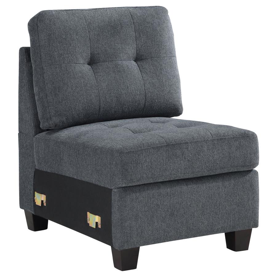 (image for) Georgina Upholstered Armless Chair Steel Grey - Click Image to Close