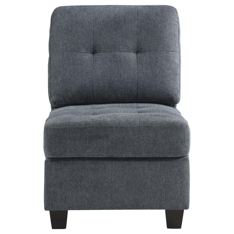 (image for) Georgina Upholstered Armless Chair Steel Grey