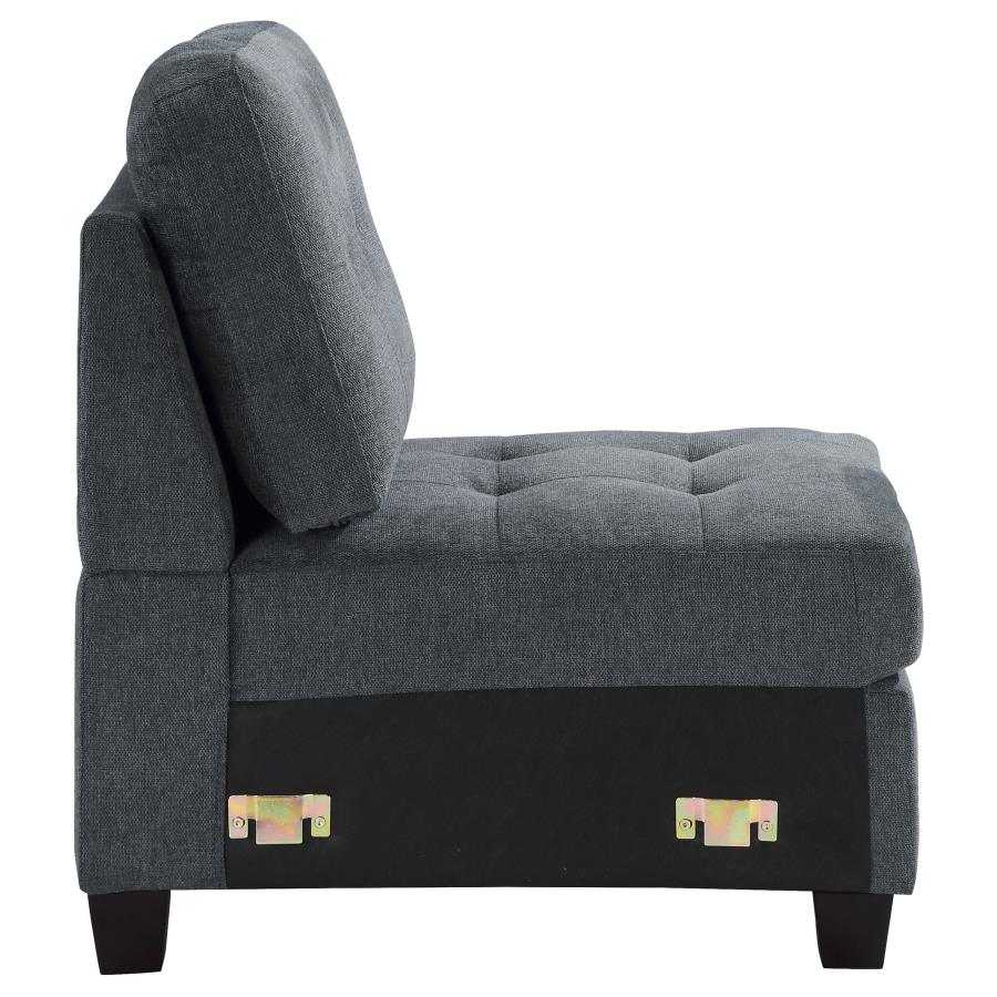 (image for) Georgina Upholstered Armless Chair Steel Grey