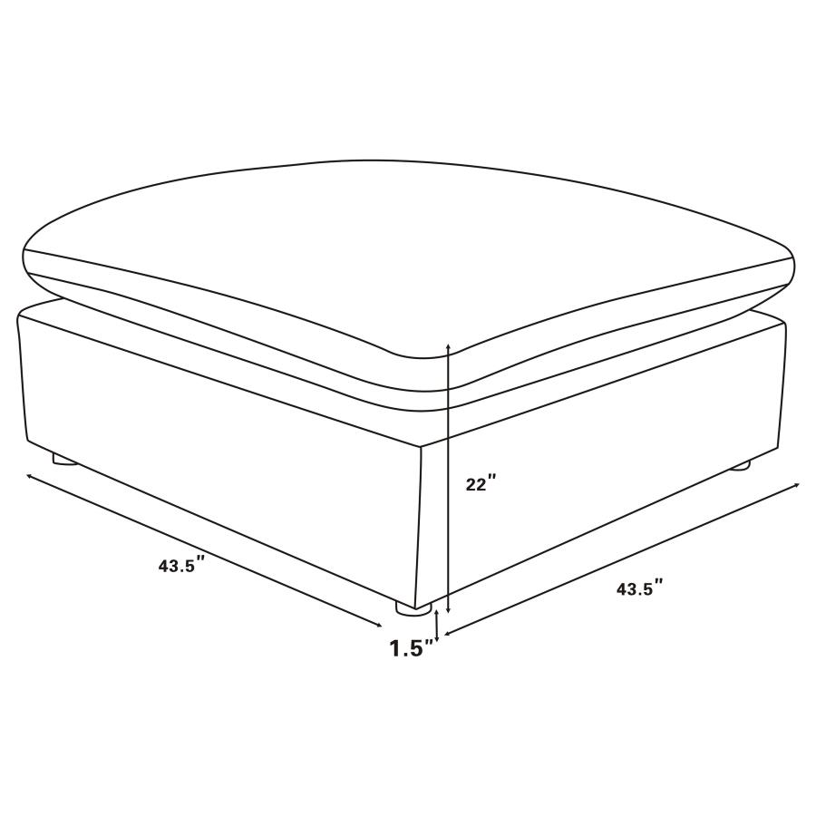 (image for) Raleigh Boucle Upholstered Ottoman Ivory