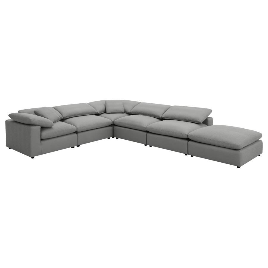 (image for) Raleigh 6-piece Boucle Upholstered Modular Sectional Grey