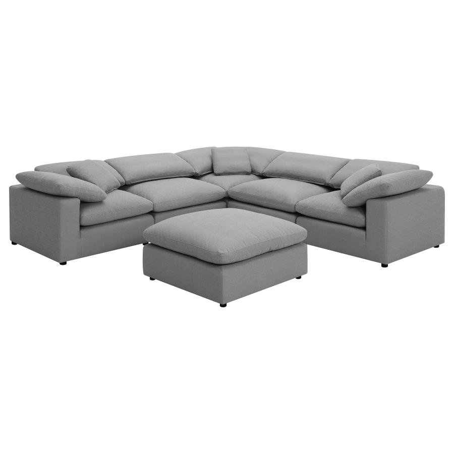 (image for) Raleigh 6-piece Boucle Upholstered Modular Sectional Grey