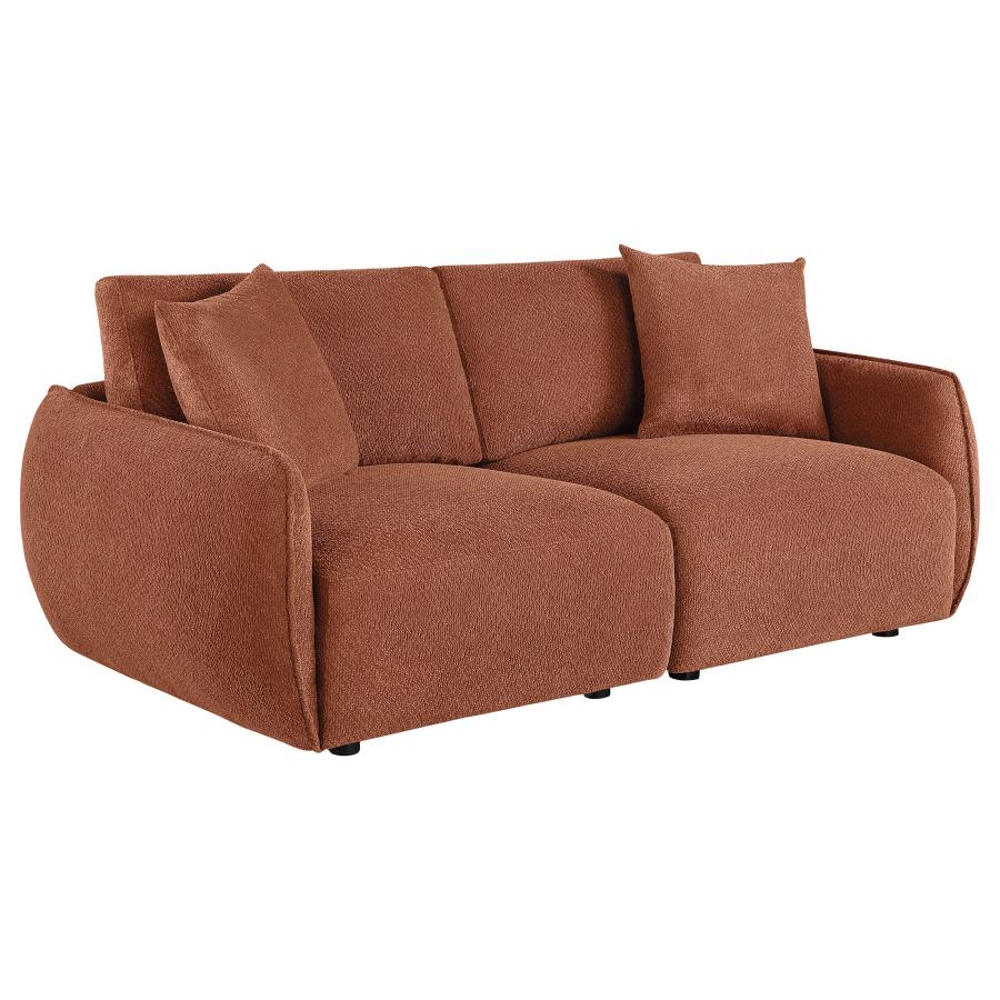 (image for) Elysia Chenille Upholstered Modular Lounge Loveseat Coral