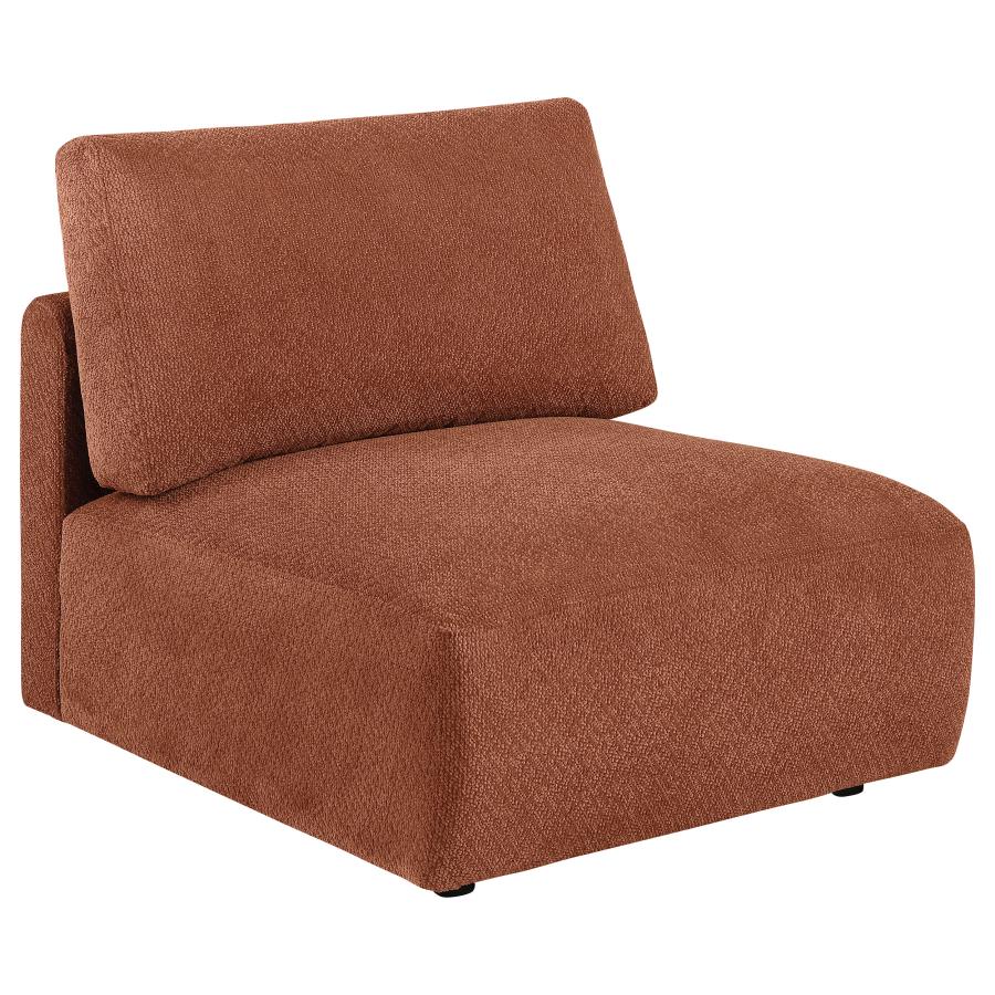 (image for) Elysia Chenille Upholstered Modular Armless Chair Coral