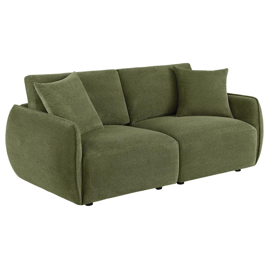 (image for) Elysia Chenille Upholstered Modular Lounge Loveseat Green