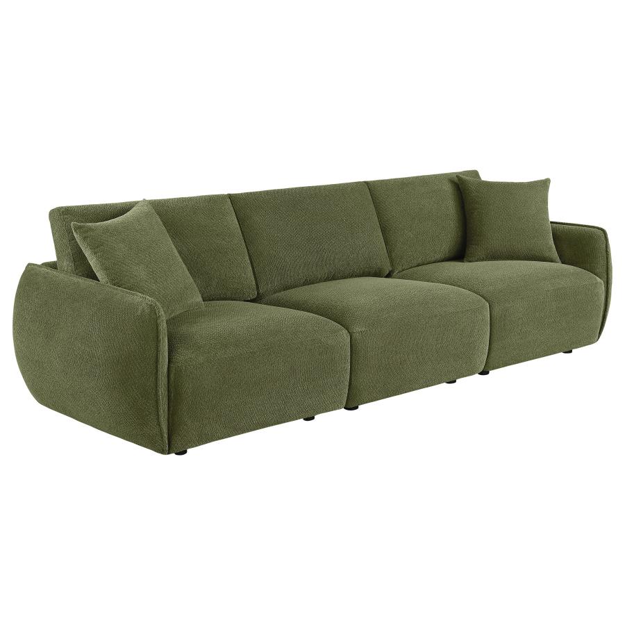 (image for) Elysia Chenille Upholstered Modular Lounge Sofa Green