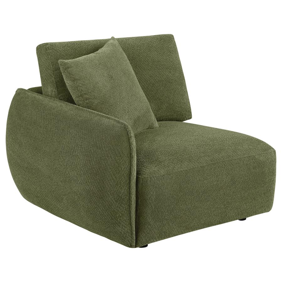 (image for) Elysia Chenille Upholstered Modular LAF Chair Green