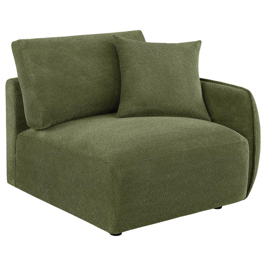 (image for) Elysia Chenille Upholstered Modular RAF Chair Green