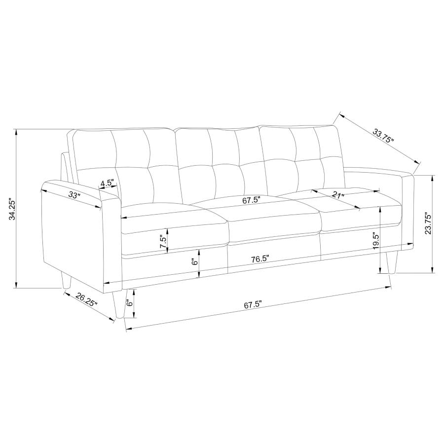 (image for) Watsonville 2-piece Upholstered Track Arm Sofa Set Grey